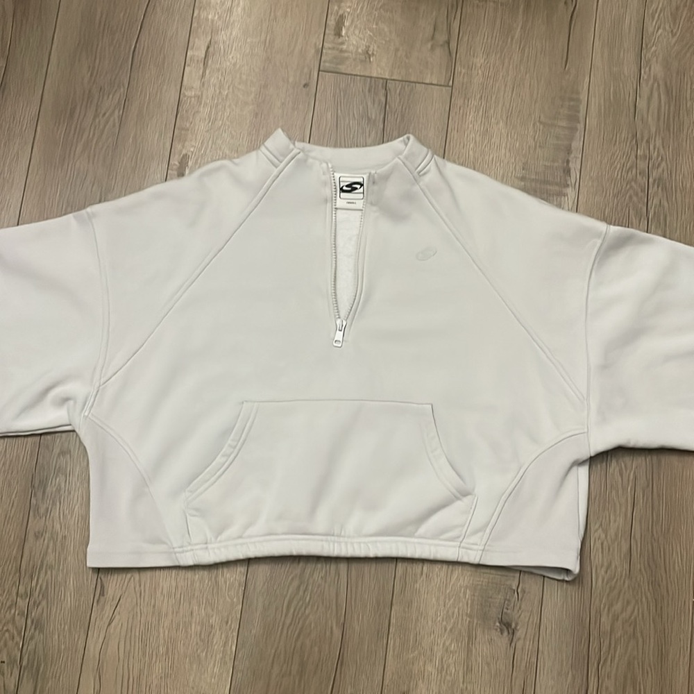 Sister and seekers cropped oversized cozy quarter zip size extra small XS